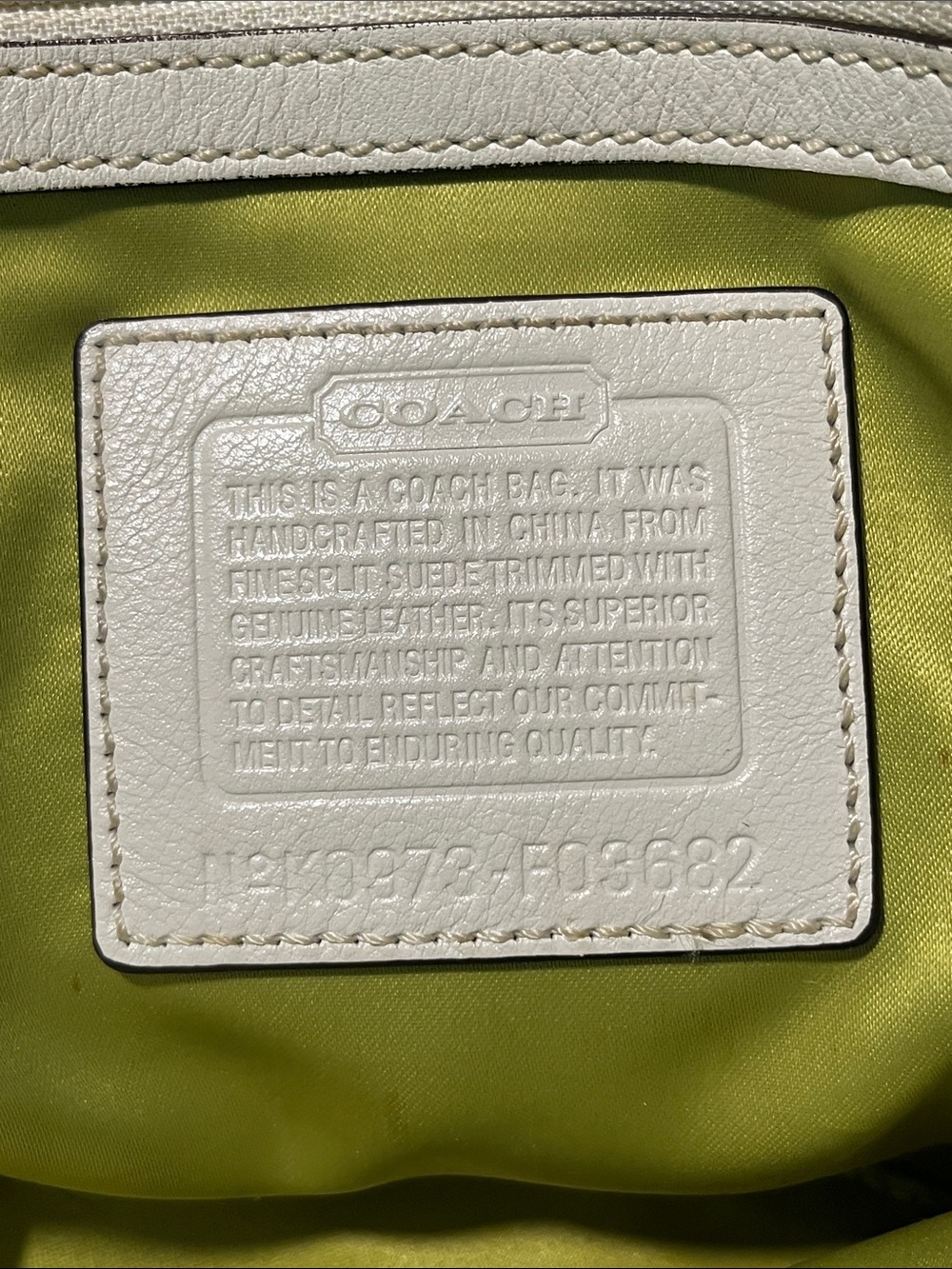 Coach Vintage/Y2K Multicolor Suede Patchwork Tote Bag White Leather Trim - Picture 9 of 16